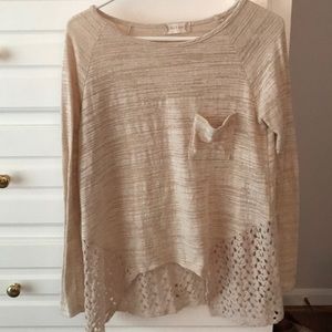 Tan long sleeve light weight top